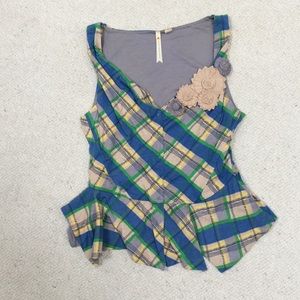 Anthropologie tank plaid/vintage/retro